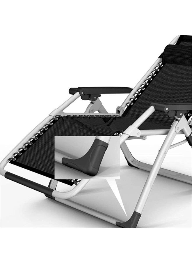 Lightweight Folding Chair, Reclining Balcony Garden Lounge Chair, Office Lunch Bed, Outdoor Travel Beach Camping Sun Lounger, Adjustable Headrest, Detachable Cotton Pad, Load 200kg (Color : A) - Image 2